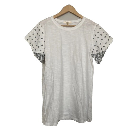 Blouse Tops - Studio West Bandana Sleeve White Tshirt Top Blouse White Size Medium
